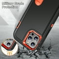 thumbnail image 6 of for iPhone 12 Pro Max Case Kickstand Durable 3-Layer Military Grade Protective Cover Hybrid Silicone Heavy Duty Rugged Shockproof Screen Lip Raised Protection for iPhone 12 Pro Max,
Black+Orange, 6 of 8