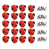 Sprinkle Deco ® Lady Bug Edible Sugar Cupcake & Cake Decoration Topper-Pack of 24 with Favor Stickers