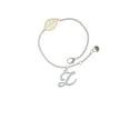 thumbnail image 2 of Delight Jewelry Silvertone Small Gelato Script Initial - Z - - Goldtone Leaf Delicate Bracelet, 6.25+1.75", 2 of 4