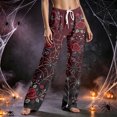 thumbnail image 6 of QWKLEAJ Halloween Pajama Pants Women Loose Fit Elastic Waist Lounge Pants Holiday Party Sleepwear Casual Home Trousers Pumpkin Cat Print Long Bottoms Comfy Nightwear, 6 of 6