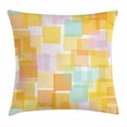 thumbnail image 1 of Abstract Throw Pillow Cushion Cover, Geometric Design of Pastel Toned Colorful Random Squares Modern Sweet Pattern, Decorative Square Accent Pillow Case, 24" X 24", Multicolor, by Ambesonne, 1 of 2