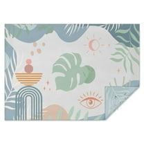 Vintage Rectangle Tablecloth 60x84 Inch, Flowers Boho Water Resistant Vinyl Washable Seasonal Table Cover for Thanksgiving Christmas Holiday Party Picnic Dinner Decor