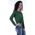 thumbnail image 5 of Moomaya Womens Full Sleeves Front Knot Crop Top Summer Tshirt Plain Tee Tops, 5 of 8