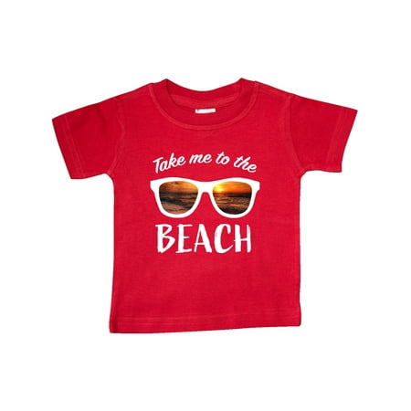 

Inktastic Take me to the Beach Sunglasses with Sunset in Lenses Gift Baby Boy or Baby Girl T-Shirt