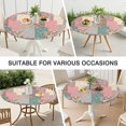 thumbnail image 7 of Pioneer Flower Floral Print Pattern Round Fitted Tablecloth with Elastic Edge,Dining Table Cover Waterproof,Outdoor Round Tablecloth for Camping,Dining,Indoor and Outdoor, 7 of 7