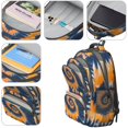 thumbnail image 4 of Orange and Blue Tie Dye Pattern Backpack for School, Cute School Bag with Adjustable Shoulder Straps and Padded Back, 16.9"x12.6"x5.9", 4 of 5