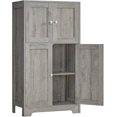 thumbnail image 1 of FIONESO Armoire de Rangement, Armoire de Salle de Bain avec 4 Portes et 2 Étagères Réglables, Armoire Autoportante pour Salon, Salle de Bain, Entrée, Gris, 1 of 8
