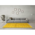 thumbnail image 3 of Ahgly Company Indoor Round Abstract Yellow Contemporary Area Rugs, 5' Round, 3 of 4