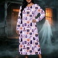 thumbnail image 4 of IUYRTFE Women Plus Size Halloween Print Long Sleeve Nightgown Loose Fit Sleep Dress for Fall Winter Lounge Wear, 4 of 8