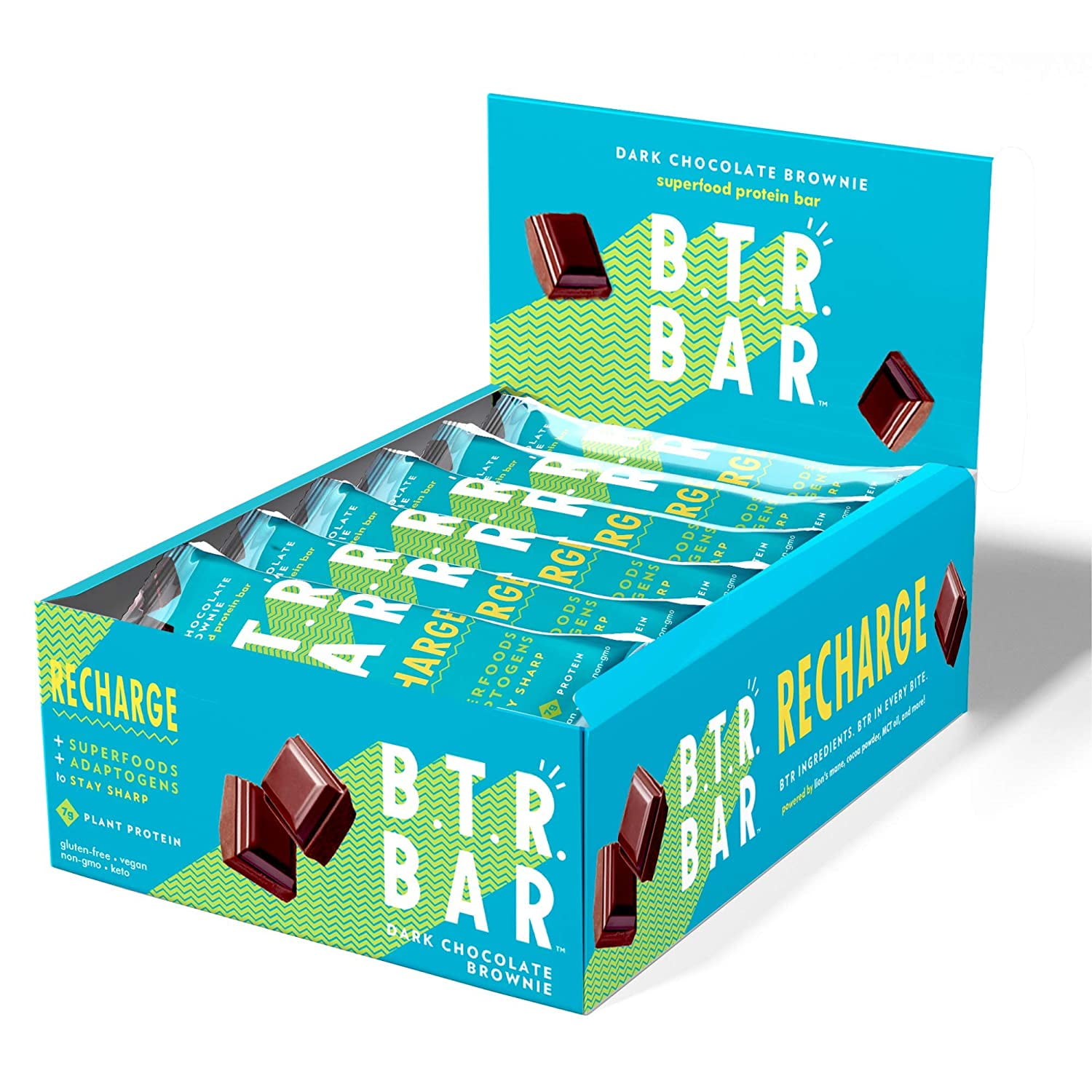 B.T.R. Bar Superfood Keto Protein Bars, Plant Based Vegan Protein, Low