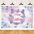 thumbnail image 3 of Happy Birthday Butterfly Party Backdrop Banner - Decorations Butterfly Background Party Supplies, 3 of 3