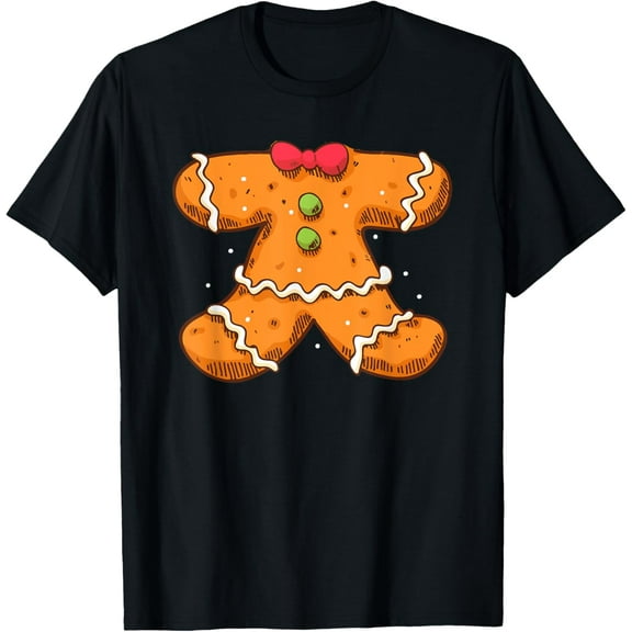 Gingerbread Man Body Costume Christmas Xmas Art T-Shirt