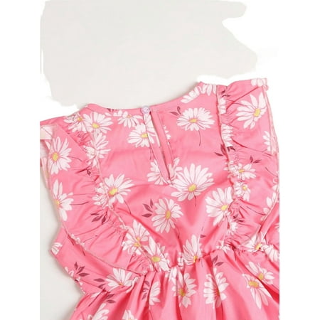 

Boho All Over Print Round Neck A Line Sleeveless Pink Toddler Girls Dresses (Girl s)
