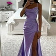 thumbnail image 1 of Robes Longues Maxi pour Femmes Col Bénitier Robe de Soirée Sans Manches en Satin Robe Décontractée de Fête, 1 of 4