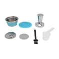 thumbnail image 1 of Ensemble de Café Rechargeable, Filtre à Café Réutilisable Robuste 7 Pcs/ensemble pour Bureau Bleu, Orange, Couleur Café, 1 of 8
