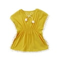 thumbnail image 2 of Robe de Plage pour Bébé Fille à Imprimé Floral avec Pompons et Franges, par-Dessus de Maillot de Bain, 2 of 7