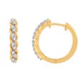 thumbnail image 3 of Gilded 1/4 ct. T.W. Lab Diamond (SI1-SI2 Clarity, F-G Color) and 14K Gold Plating Over Sterling Silver Hoop Earrings, 3 of 4