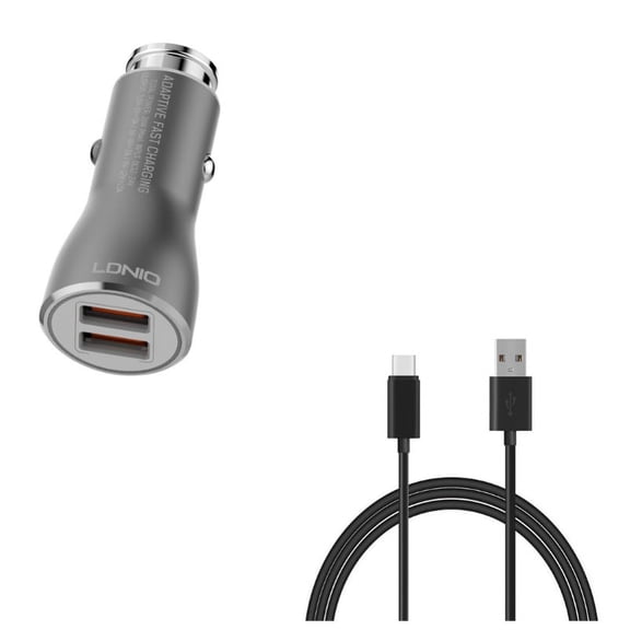Car Charger 6ft USB Cable for Samsung Galaxy Z Fold4/Fold 3 5G/Flip4 Phones - 36W Fast 2-Port USB Type-C Cable Power and Type-C Charger Cord Power Wire Combo