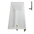 thumbnail image 6 of Streamline NAL-5440-BGL 66 in. x 32 in. Acrylic Left-Hand Drain Alcove Bathtub in Glossy White With External Drain in Brushed Gold, 6 of 10