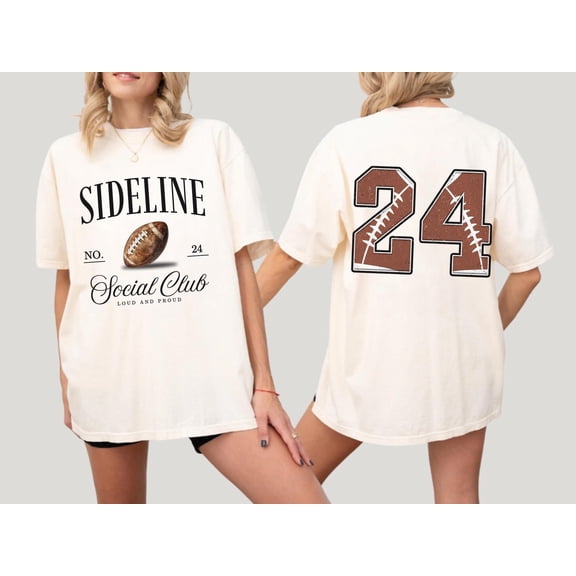 Sideline Social Club Football Mom Shirt Custom Player Number Game Day Tee