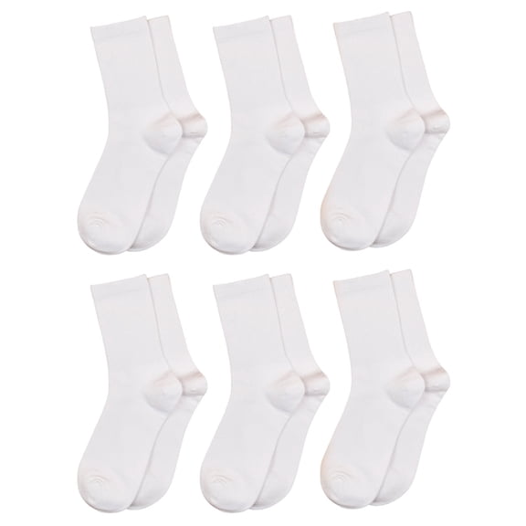 FAZVAOO Socks for Women Cotton Ankle Unisex Socks,White 6 Pairs