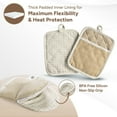 thumbnail image 5 of Casa Platino Oven Mitts & Pot Holders Set - 4 Pack, Heat Resistant Silicone Mini Mittens & Hot Pads for Baking, Grilling, BBQ, Microwave. Machine Washable - Beige, 5 of 7