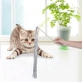 thumbnail image 3 of 2PCS Cat Teaser Wand Tassel Shiny Nonslip Rod Bell Cat Wand Cat Interactive Toy, 3 of 10