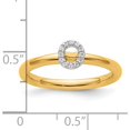 thumbnail image 2 of 14K Yellow Gold Stackable Diamond Initial O Ringsize 7 - Jbsp, 2 of 5