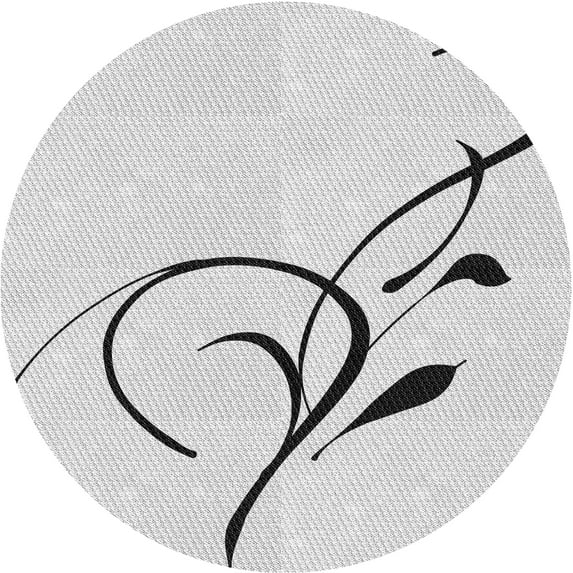 Ahgly Company Indoor Round Patterned Off-White Novelty Area Rugs, 7' Round