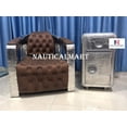 thumbnail image 1 of Nauticalmart Modern Industrial Aviation Accent Arm Chair with Side Drawer Table, 1 of 5