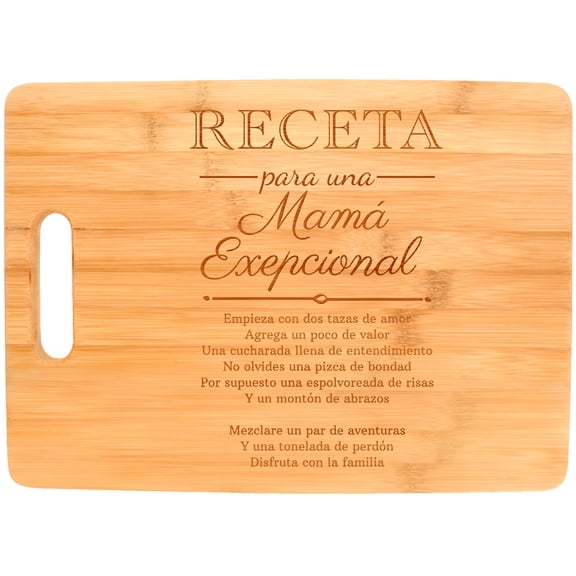 ThisWear Mom Gifts Receta Para Una Mama Exepcional Relaglos Para Mama Big Rectangle Bamboo Cutting Board