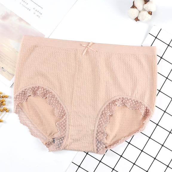 Leesechin Womens Underwear Control Briefs Panties with Bow Lace Trim Waist Seamless Panties F of Today