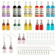 thumbnail image 2 of 1box 22 Pairs Drink Bottle Shape Earring Makings Kits Including Resin Beads Brass Earring Hooks Iron Findings Mixed color Beads: 48x12mm 44pcs/box, 2 of 6