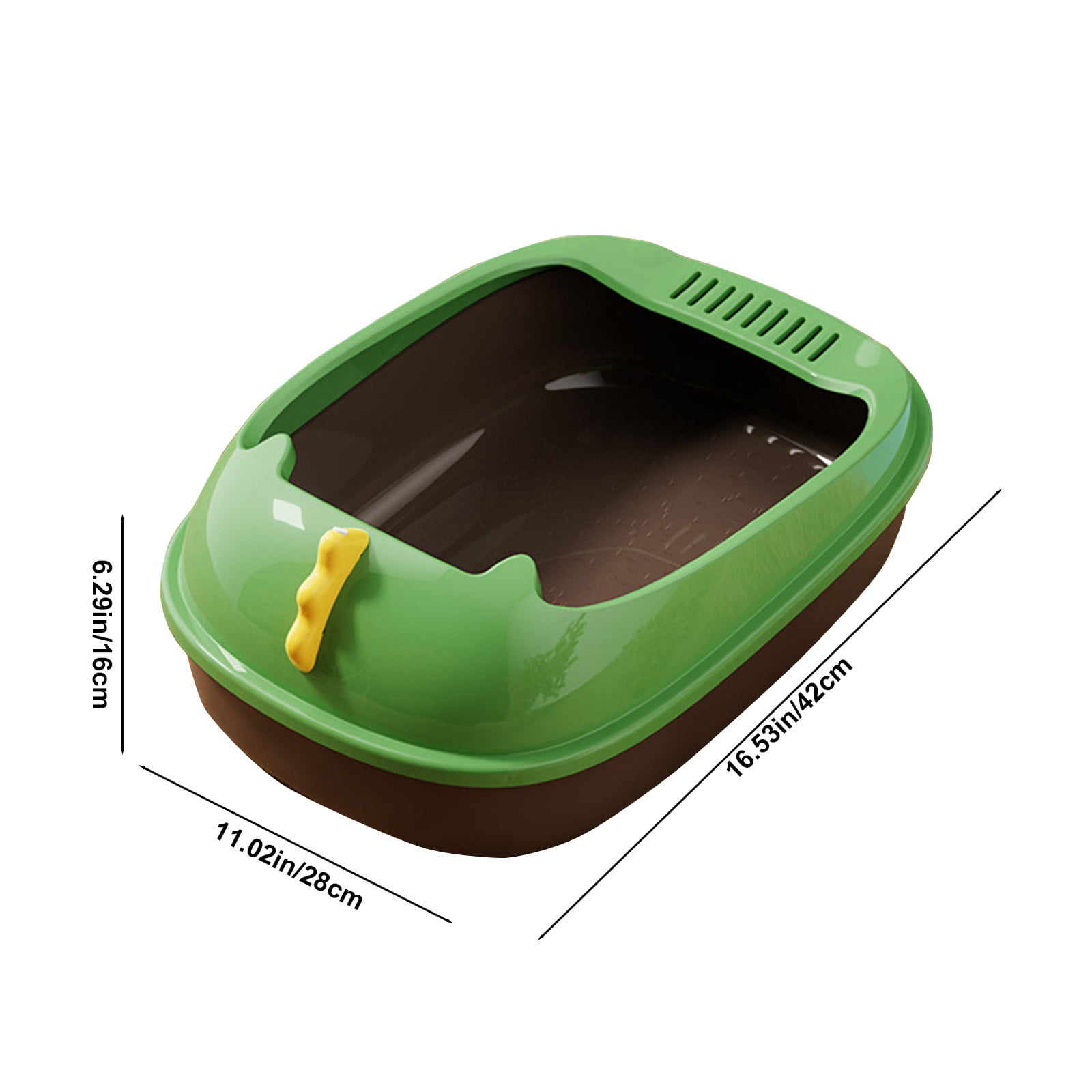 Nsxcdh Semi Enclosed Cat Litter Box,Paper,42x28x16cm,Beige Green Pink Brown,Anti Splash,Easy Clean,Non Slip