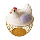 thumbnail image 4 of Cesta para huevos de gallina, contenedor para huevos, cesta de alambre de metal para almacenar huevos de gallina Raya dorada violeta, 4 of 9