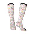 thumbnail image 4 of Daiia Sports Socks Retro Floral Printed Novelty Crew Socks for Men Women Knee High Socks Cotton Socks Soft & Breathable Support Unisex Socks, 4 of 9