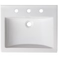 thumbnail image 1 of American Imaginations AI-22376 21.5 in. Rectangle 3H8 in. Ceramic Vanity Top Set, White, 1 of 1