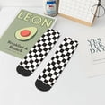 thumbnail image 7 of Fuzoiu Black and White Checkerboard Print Adult Socks, Crew Moisture-wicking Socks, Unisex Cushion Crew Socks,Casual Sports Ankle Socks, 7 of 7