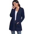 thumbnail image 5 of JWD Women's Cardigan Open Front Lightweight Cardigan Long Sleeve Cardigans with Pockets Royal Blue L, 5 of 7