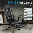 thumbnail image 4 of JONPONY Big and Tall Gaming Chair with Footrest 400lbs Massage Gamer Chair with Memory Foam Adjustable Tilt Back Angle & Armrest, High Back Leather Computer Office Chair，Grey, 4 of 8