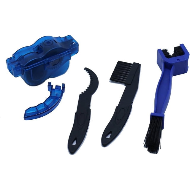 Bicycle Chain Cleaner, Detailing Kit With Stiff Tire Brush For Easy Chain Maintenance, Multi-purpose Bike Cleaning Tools, Suitable For All Types Of Bicycle Chains (Blue/Black)