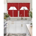 thumbnail image 4 of Red Burlap Texture Swag Curtains for Living Room/Bedroom Windows, Farmhouse Vintage Red Kitchen Curtains and Valances Set 36 Inch Length, Light Filtering Swags Valance Curtain Panels, 4 of 5