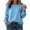 *Sky Blue, variant on ClodeEU Women's Crew Neck Long Sleeve Side Button Split Tops,Casual Loose Solid Color Pullover Shirts ,Women's Plus L