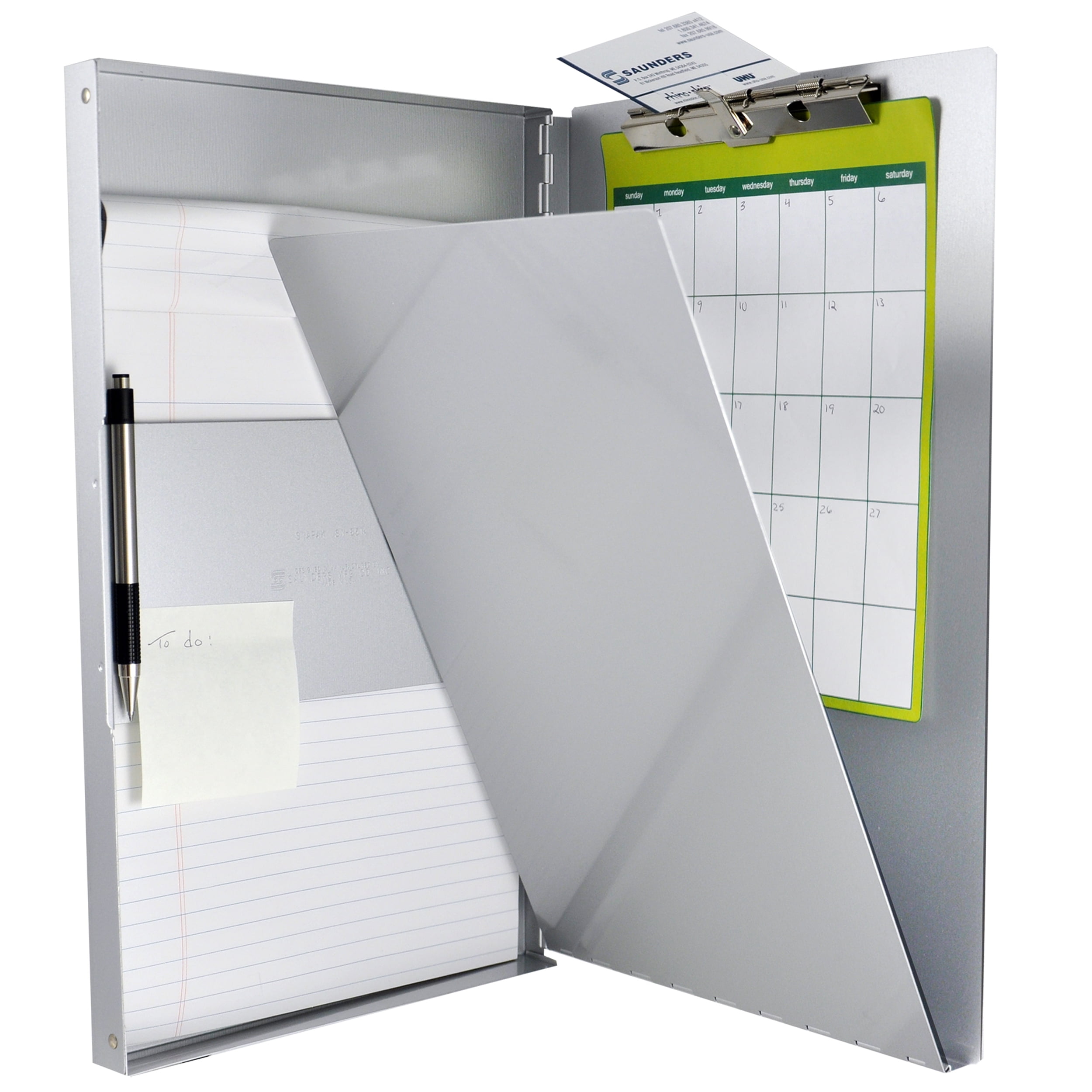 Saunders 10519 0.5 in. Clip Capacity Holds 8.5 in. x 14 in. Sheets Snapak Aluminum Side-Open Forms Folder - Silver