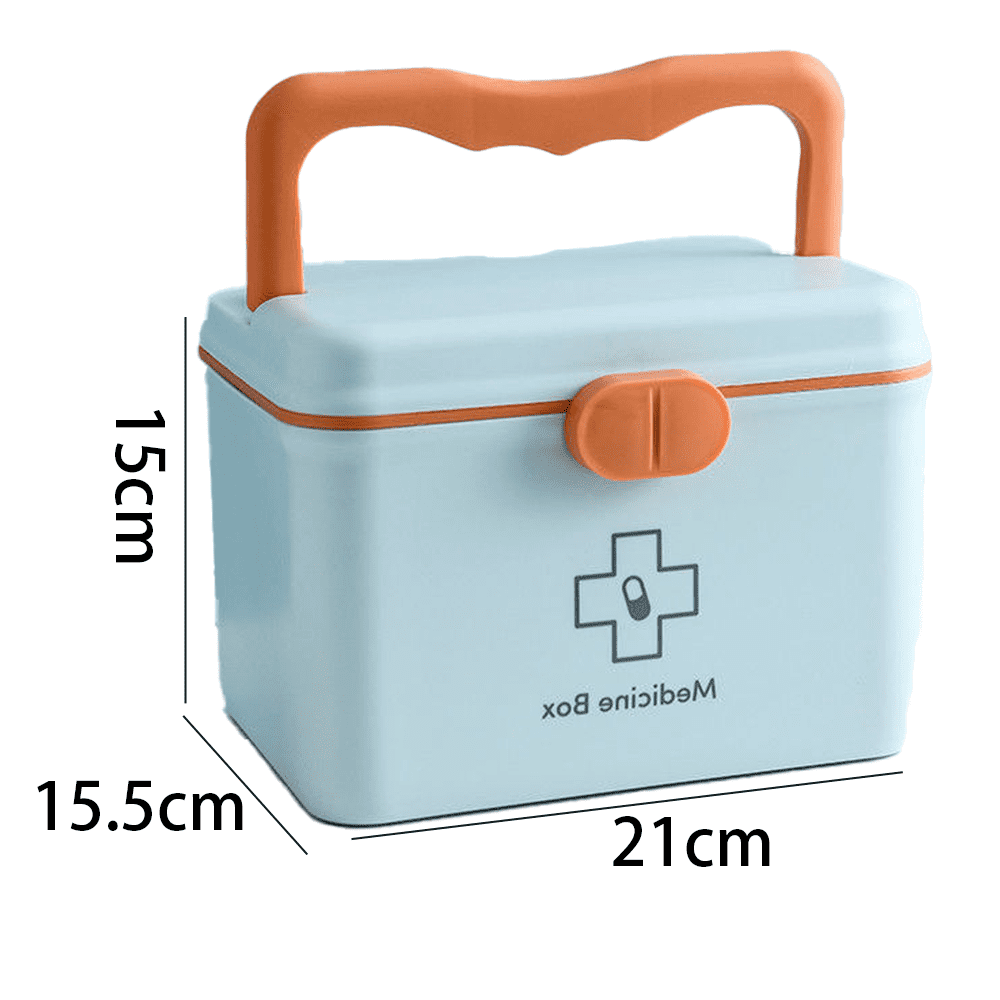 Taluosi Portable First Aid Kit Handled Medicine Organizer Box Plastic Home  Storage Case 