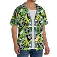 thumbnail image 4 of Fotbe Football Doodle print Short Sleeve Button Down Shirts for Men Casual Summer Beach Wrinkle Free Shirt-4X-Large, 4 of 7