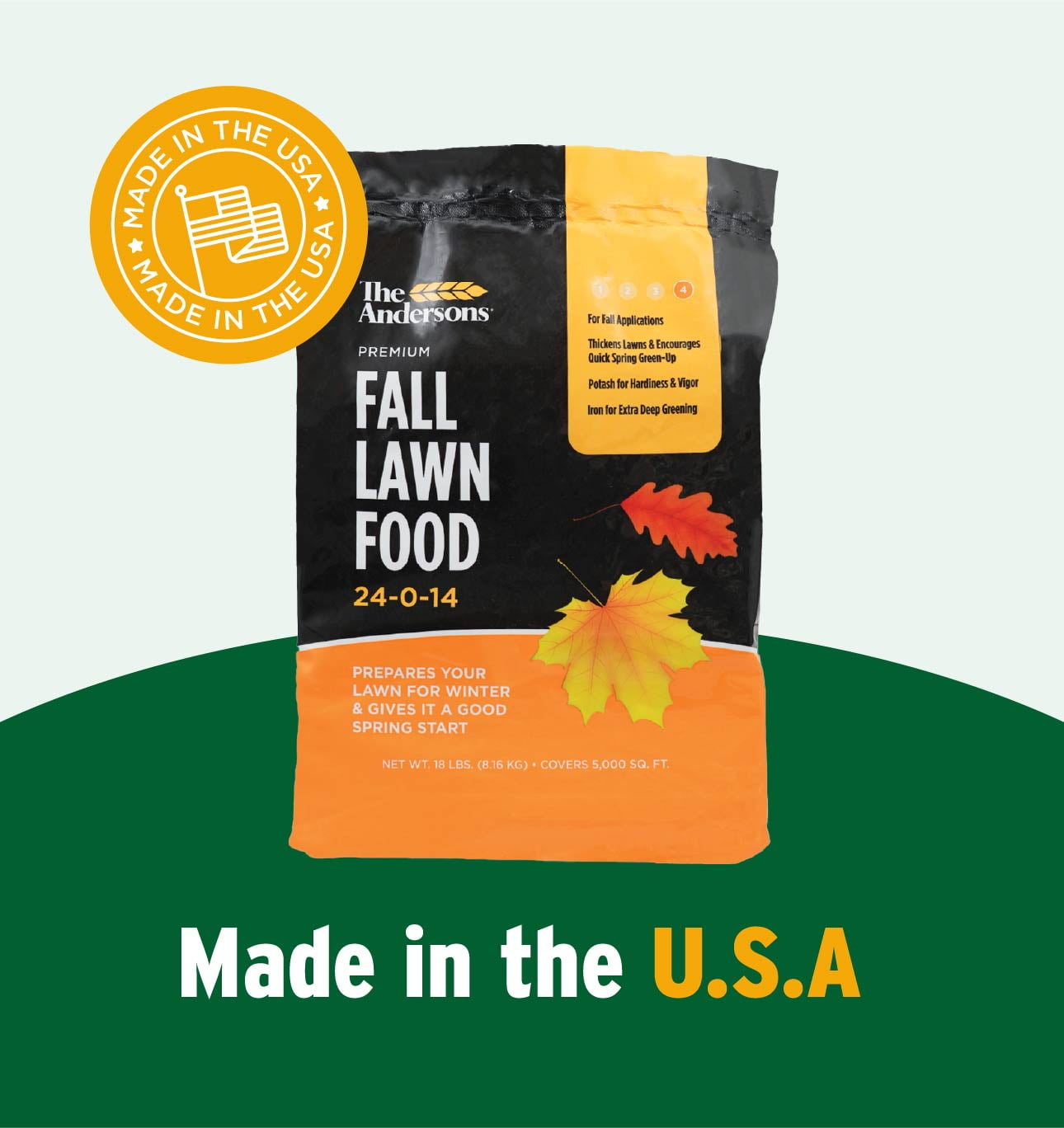 The Andersons Premium Fall Lawn Food 24-0-14 Fertilizer 5,000 sq ft 18lbs.