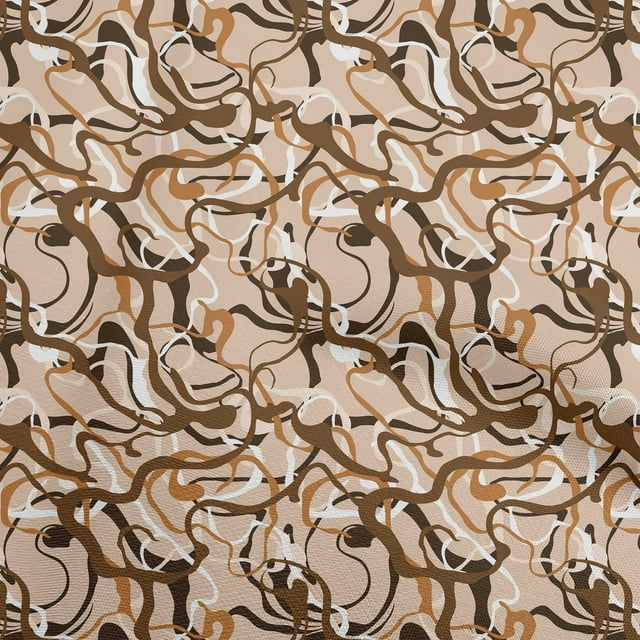 oneOone Rayonne Brun Tissu Abstrait Matériel de Couture Tissu Imprimé au Mètre 56 Pouces de Large