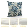 thumbnail image 4 of Creowell Navy Blue Beige Dahlia Pillow Covers Rustic Geometric Flower Outdoor Cream Decorative Throw Pillows Summer Floral Farmhouse Pillowcases  Cushion Case Decor for Home Sofa Couch Bed, 4 of 5