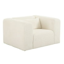 TOV Furniture Tarra Fluffy Oversized Cream Corduroy Armchair